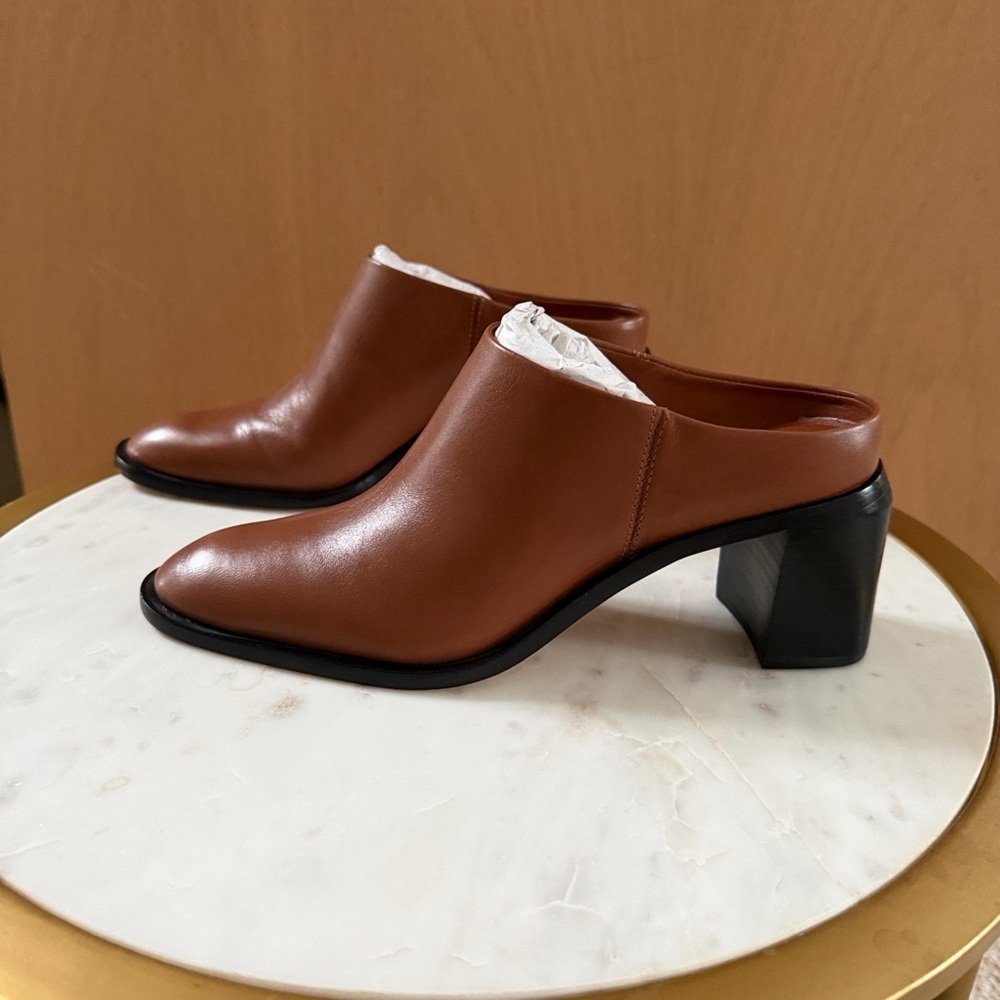 Everlane Outlaw Mule in Saddle Brown, Size 8, Leather
